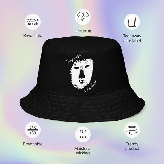 IBAAN "Toujours VILAIN" Reversible bucket hat