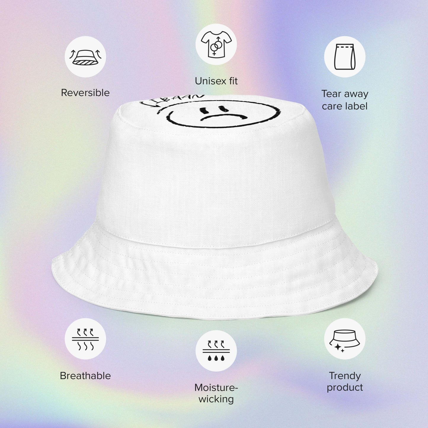 IBAAN "Toujours VILAIN" Reversible bucket hat